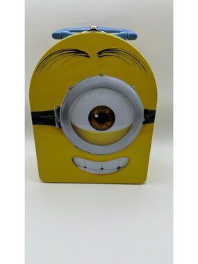 Minions Metal Lunch Box With Blue Handle - Fun Design For Kids Or Collectors